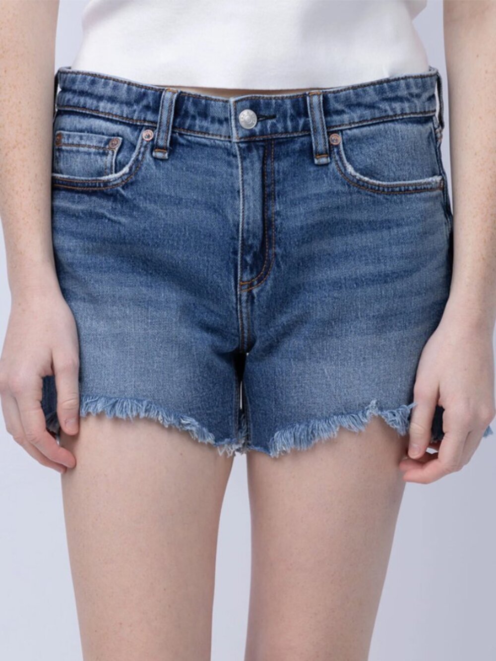 Rag & Bone Dre Low Rise Raw Hem Denim Shorts Size 30